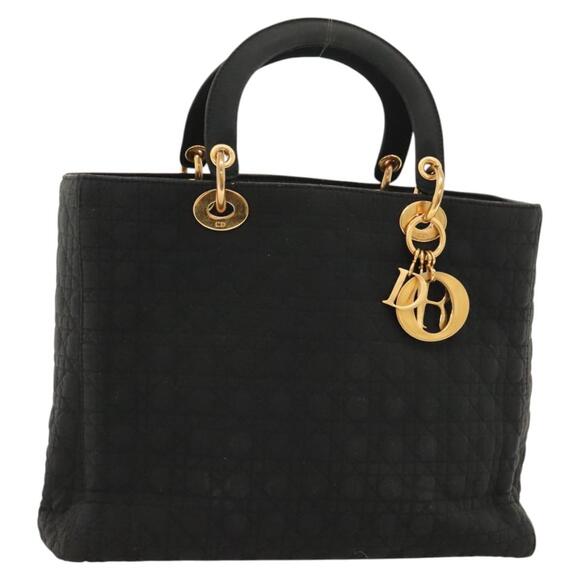 DIOR Canage Hand Bag Nylon Black Gold - Picture 1 of 13